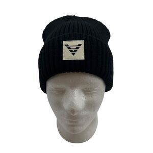 Vivid Golf Beanie Mens One Size Black Acrylic Ribbed 4-Way Stretch Winter Cap
